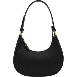 Women's Black Small Crescent Shoulder Bag Underarm Purse